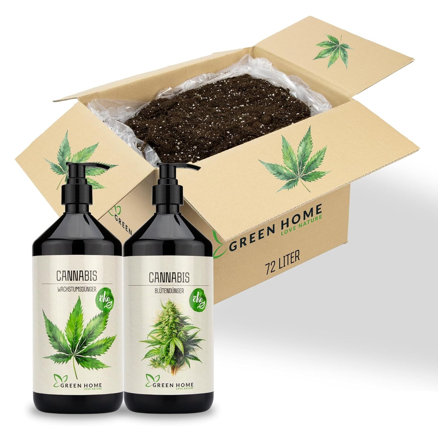 Green Home Grow Erde + Dünger Wachstum/Blüte Set - Franken Group