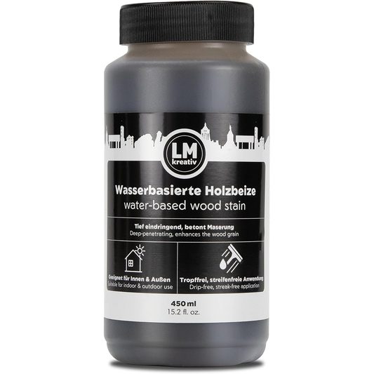 LM Kreativ Holzbeize 450 ml – Alterungsbeize – wasserbasierte Holzbeize für Innen & Außen