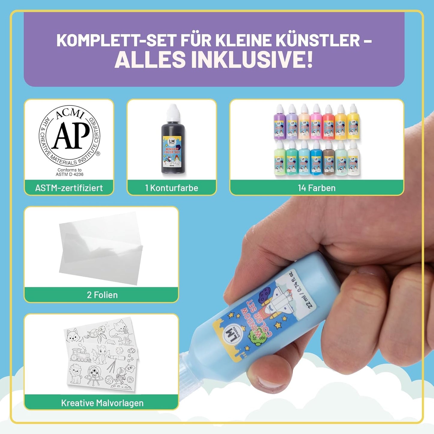 LM Kreativ Window Color Set Little Explorers