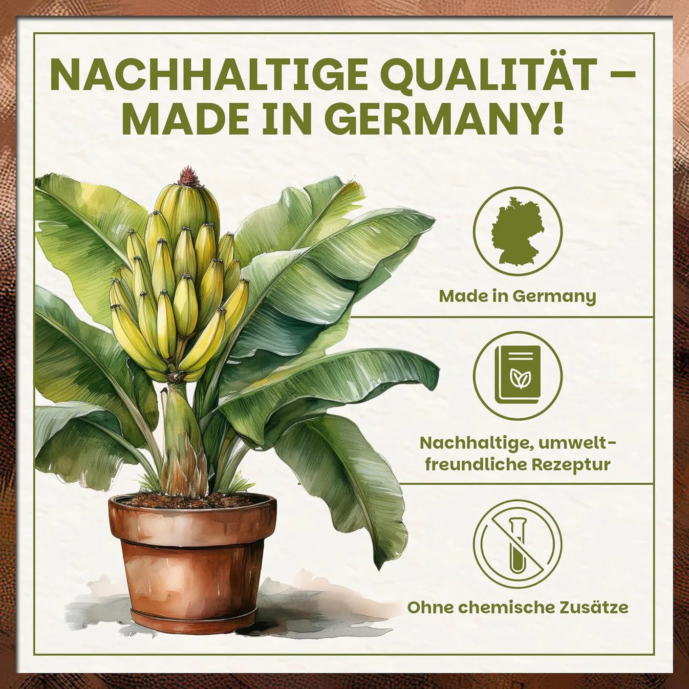 Nachhaltige Bananenerde Made in Germany mit umweltfreundlicher Rezeptur und ohne chemische Zusätze.