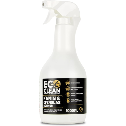 Eco Clean Kaminscheibenreiniger 1L mit Sprühkopf