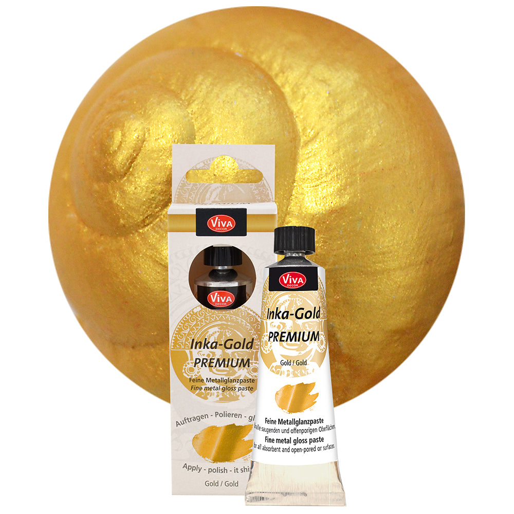 Inka Gold Premium Gold – hochpigmentierte Metallglanzpaste für DIY- und Deko-Projekte