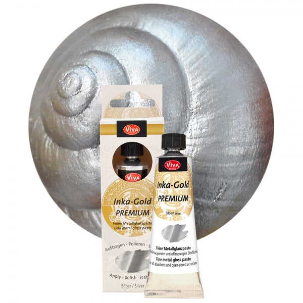 Inka Gold Premium Silber – klassische Metallglanzpaste für glatte und strukturierte Oberflächen