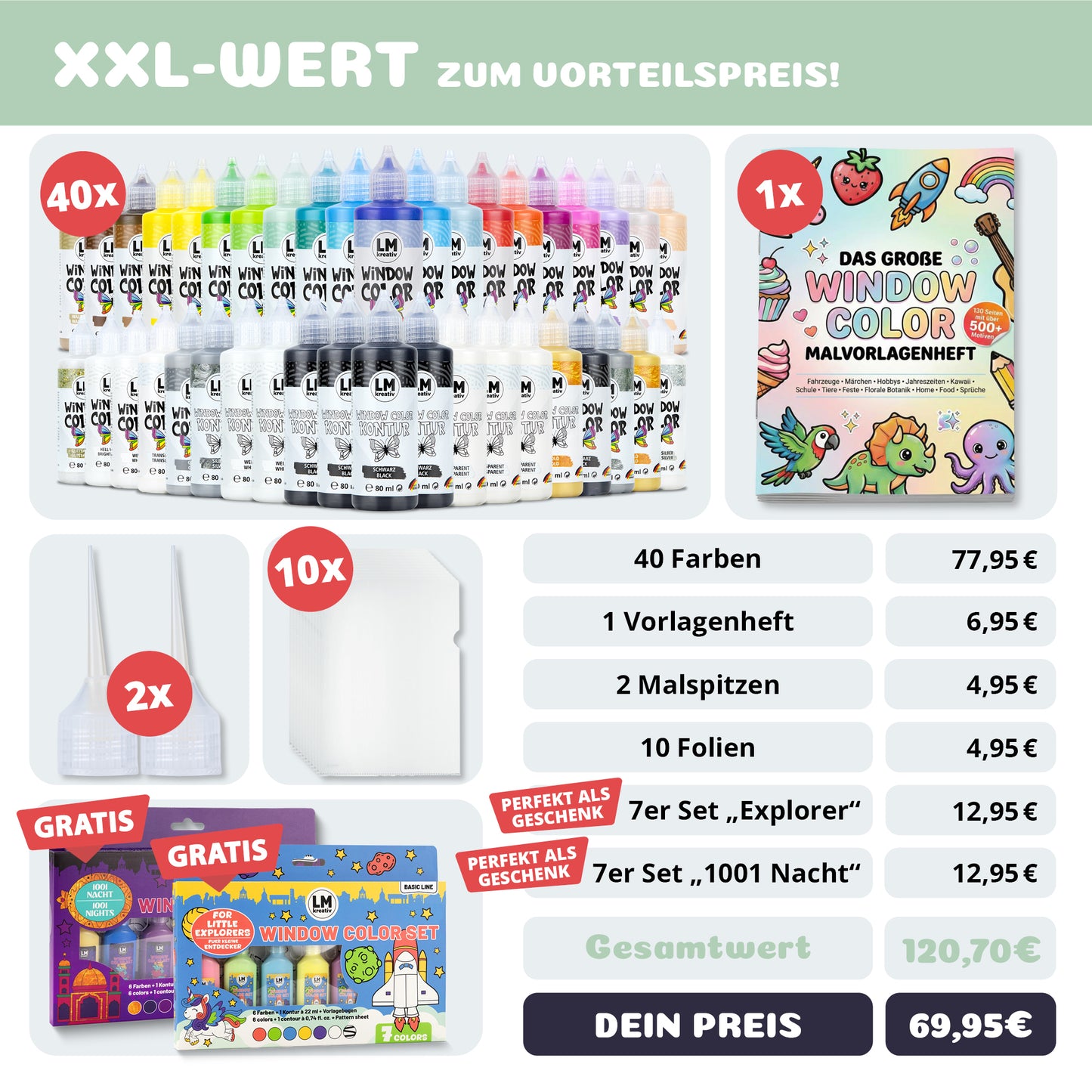 LM Kreativ Window Color XXL 40er Set
