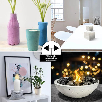 Beton-Dekoobjekte für Wohnräume und Garten – gegossen mit LM Kreativ Bastelbeton und Silikonformen