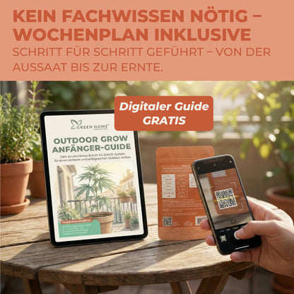 Digitaler Outdoor Grow Anfänger-Guide – Cannabis Samen keimen Anleitung per QR-Code