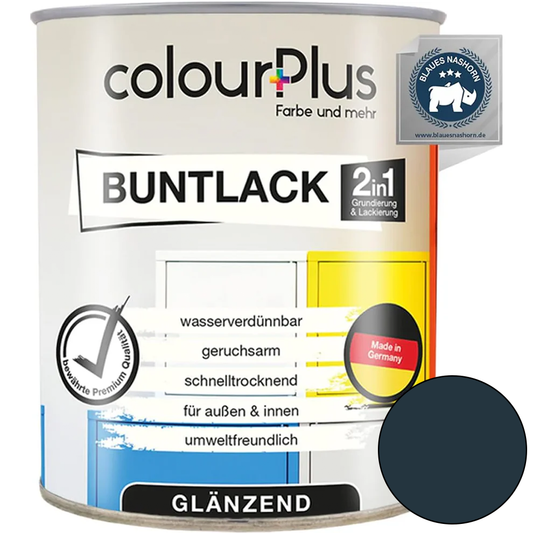 ColourPlus 2in1 Buntlack glänzend in Anthrazit als 750 ml Lackdose für innen und außen