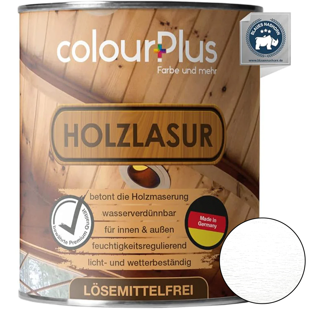 ColourPlus Holzlasur Außen in Farblos mit transparenter Holzoptik als Farbmuster