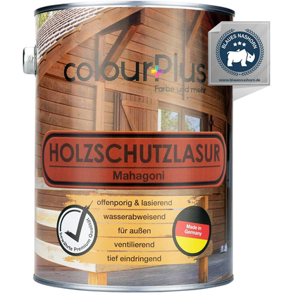 ColourPlus Holzschutzlasur Außen Mahagoni 2,5 Liter für tief eindringenden, wetterbeständigen Schutz von Außenholz.