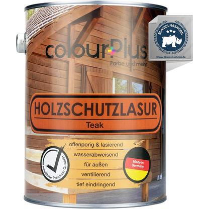 ColourPlus Holzschutzlasur Außen Teak 2,5 Liter für tief eindringenden und wetterbeständigen Schutz von Außenholz.