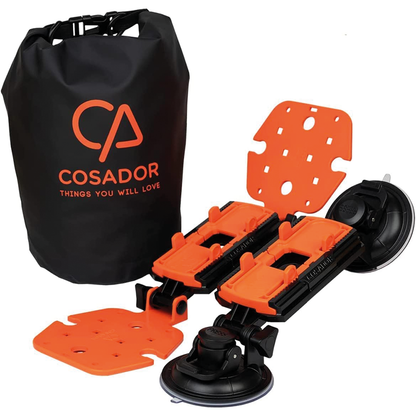 Cosador Universal Markisenhalterung Set mit Saugnäpfen, Bodenplatten und Aufbewahrungsbeutel