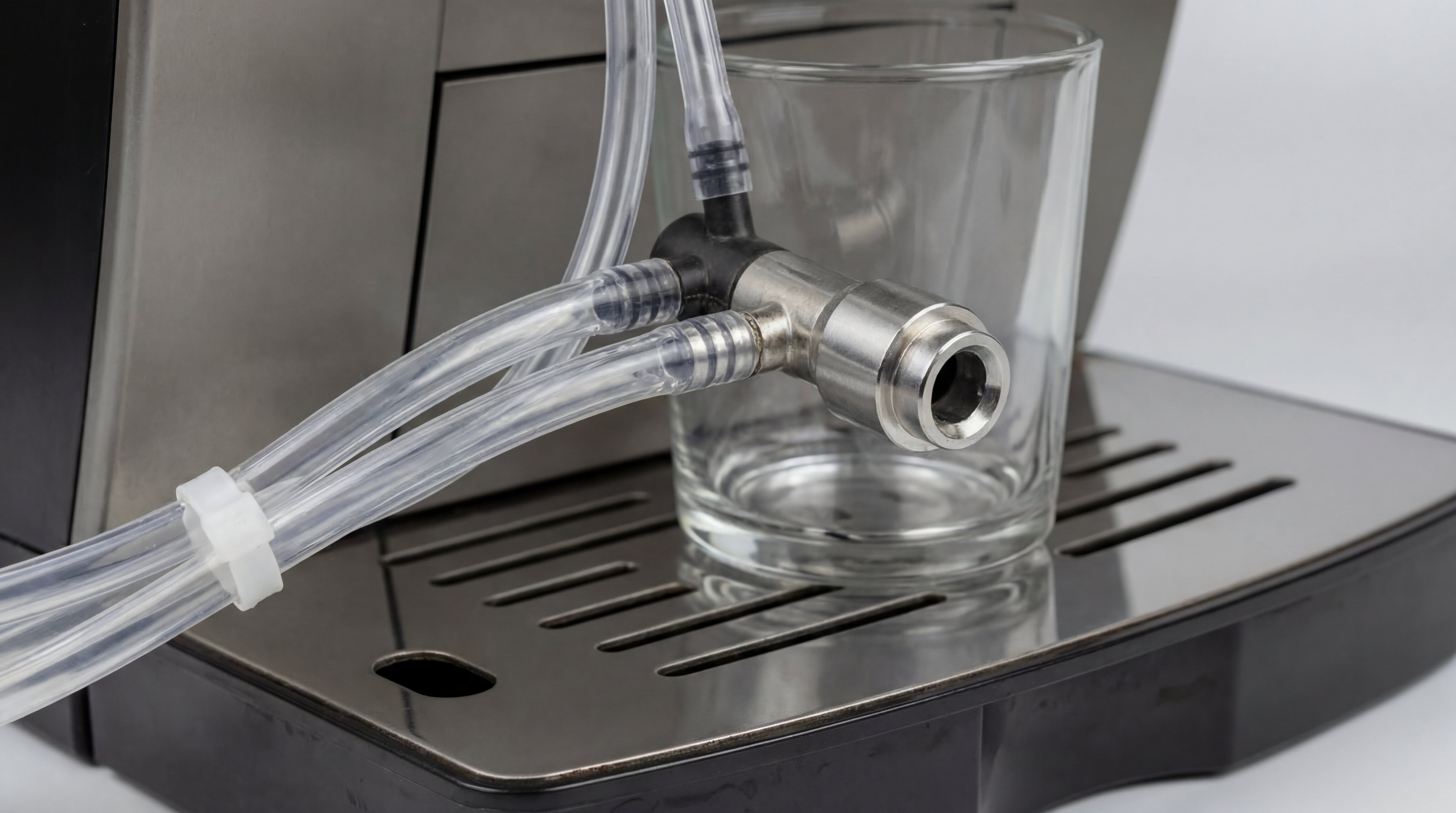 Saubere Milchduese und klare Schlaeuche nach der Reinigung mit Eco Clean Milchsystemreiniger.