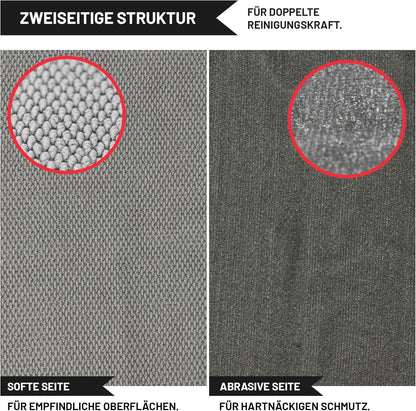 Franken Group Microfasertuch zweiseitig – weiche Seite für empfindliche Oberflächen und abrasive Seite für Schmutz
