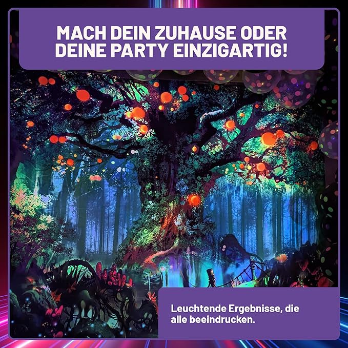 Glow in the Dark Farbe für Dekoration und Party-Design, leuchtende Effekte für kreative Wohn- und Eventideen