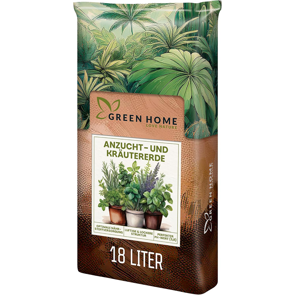 Green Home Anzucht- und Kräutererde als 18 Liter Sack für Aussaat, Keimlinge und Kräuterpflanzen