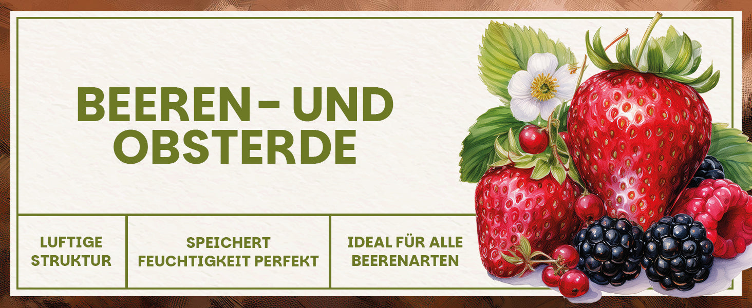 Green Home Beeren- und Obsterde – lockere, feuchtigkeitsspeichernde Erde für alle Beerenarten und Obstpflanzen