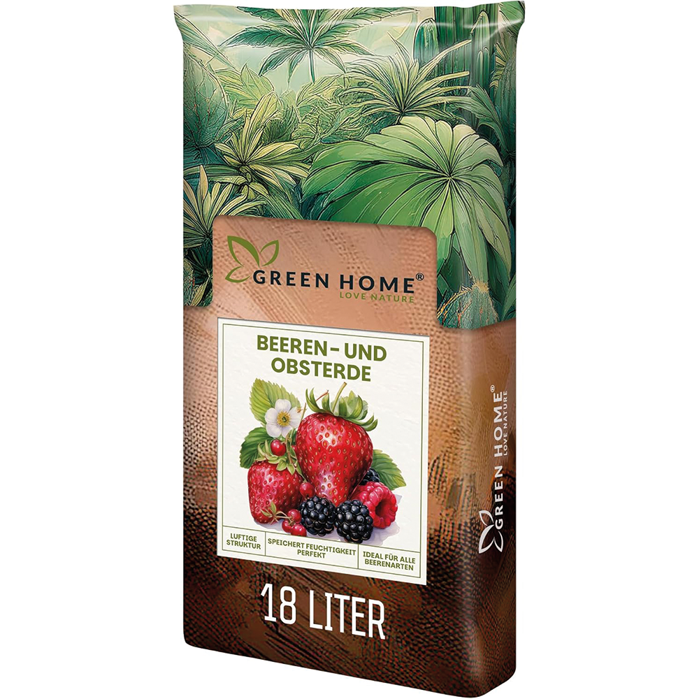Green Home Beerenobst Erde 18 Liter – gebrauchsfertige Spezialerde für süße Früchte und kräftige Pflanzen