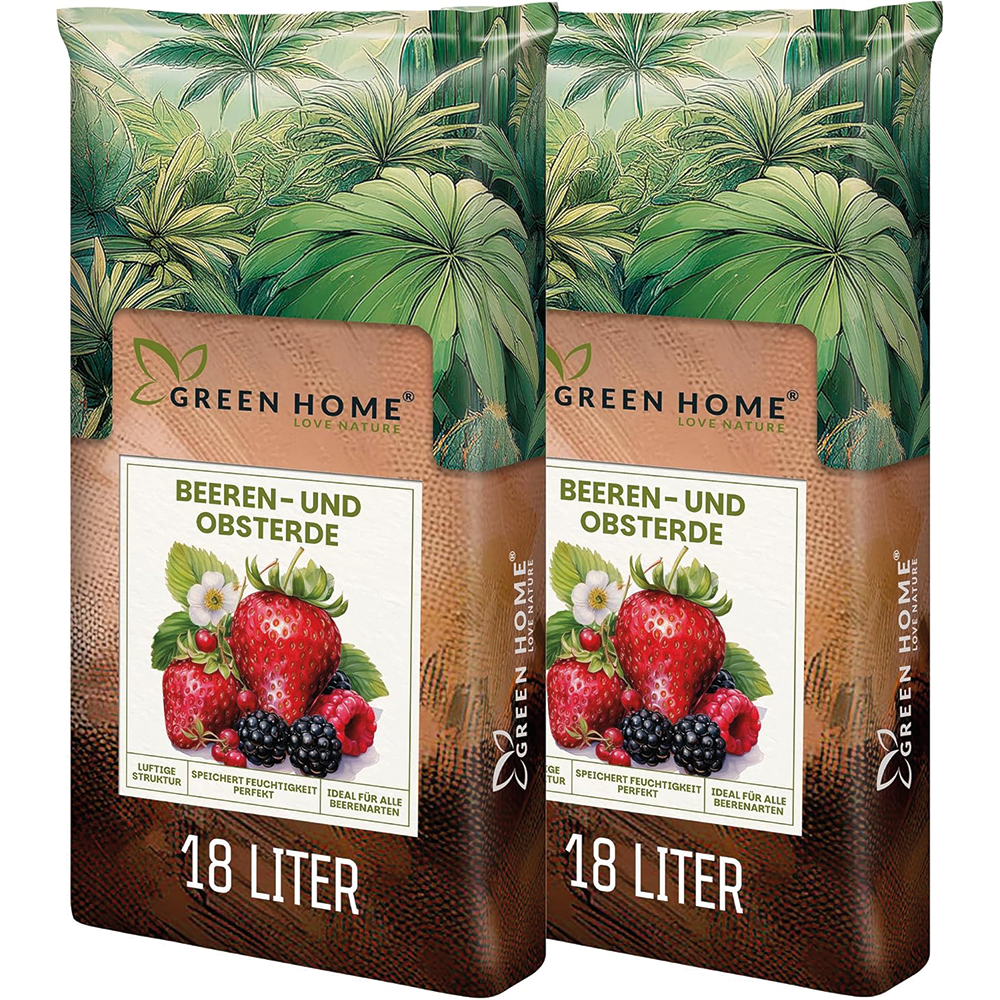 Green Home Beerenobst Erde 36 Liter – ideale Menge für Hochbeete, Balkonkästen und mehrere Beerenpflanzen