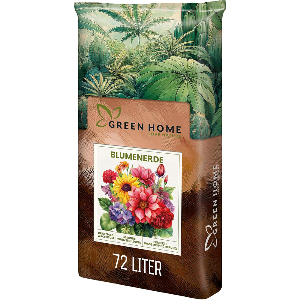 Großer 72-Liter-Beutel Green Home Blumenerde für umfangreiche Garten- und Pflanzprojekte