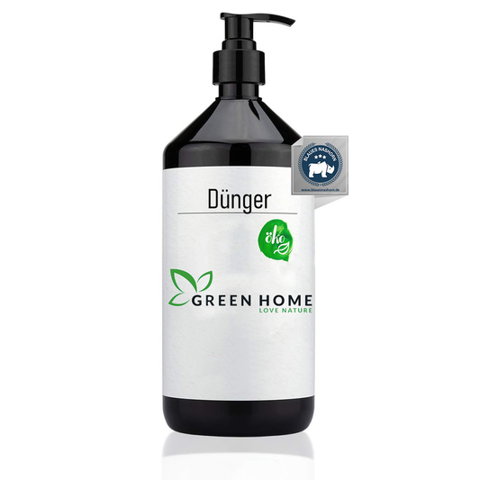 Green Home Dünger 1L – BIO-zertifizierte, vegane Nährstoffformel für kräftiges Wachstum, starke Pflanzen und nachhaltiges Gärtnern.