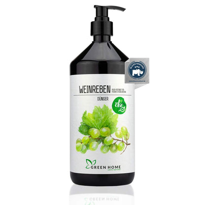 Green Home Dünger 1L für Weinreben – fördert kräftige Reben, intensive Fruchtbildung und aromatische Trauben.
