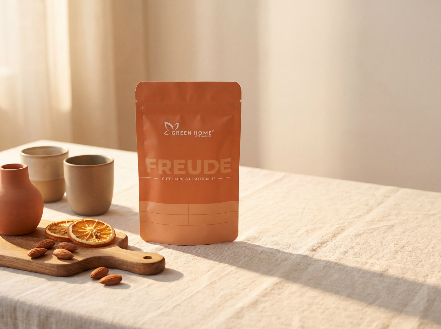 Green Home Freude Ritual Set mit zwei Tassen und Snacks – ein Ritual für geselligen Momente