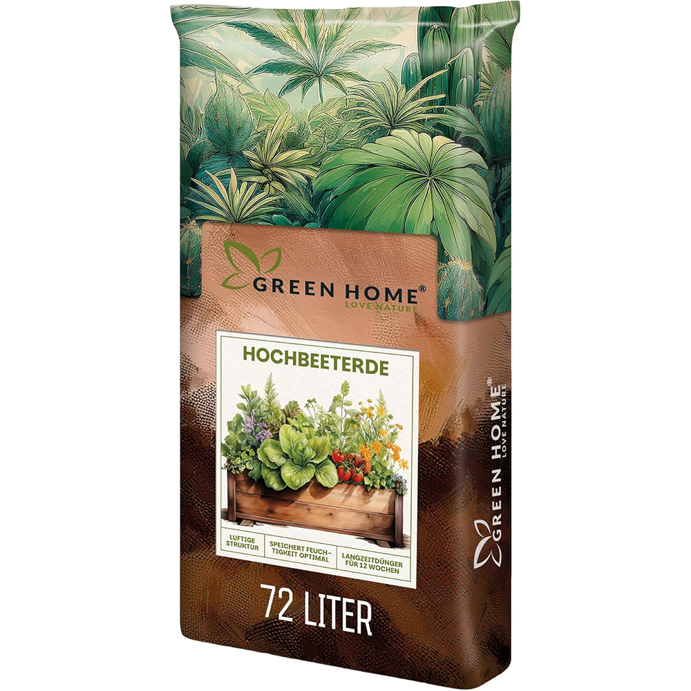 Green Home Hochbeeterde 72 Liter – hochwertige Erde für Hochbeete mit optimaler Feuchtigkeitsbalance