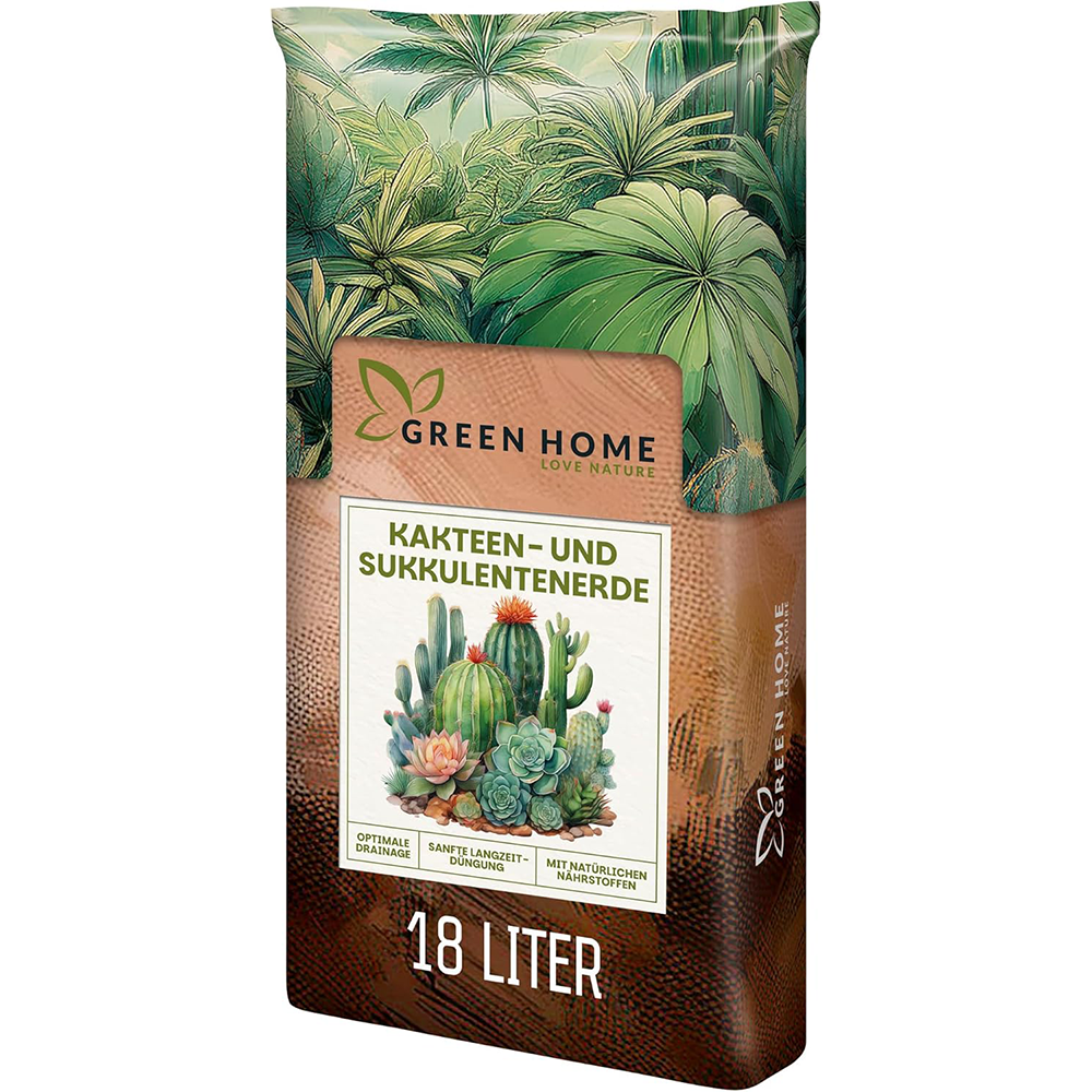 Green Home Kakteen- und Sukkulentenerde im 18-Liter-Beutel für Kakteen und trockenheitsliebende Sukkulenten