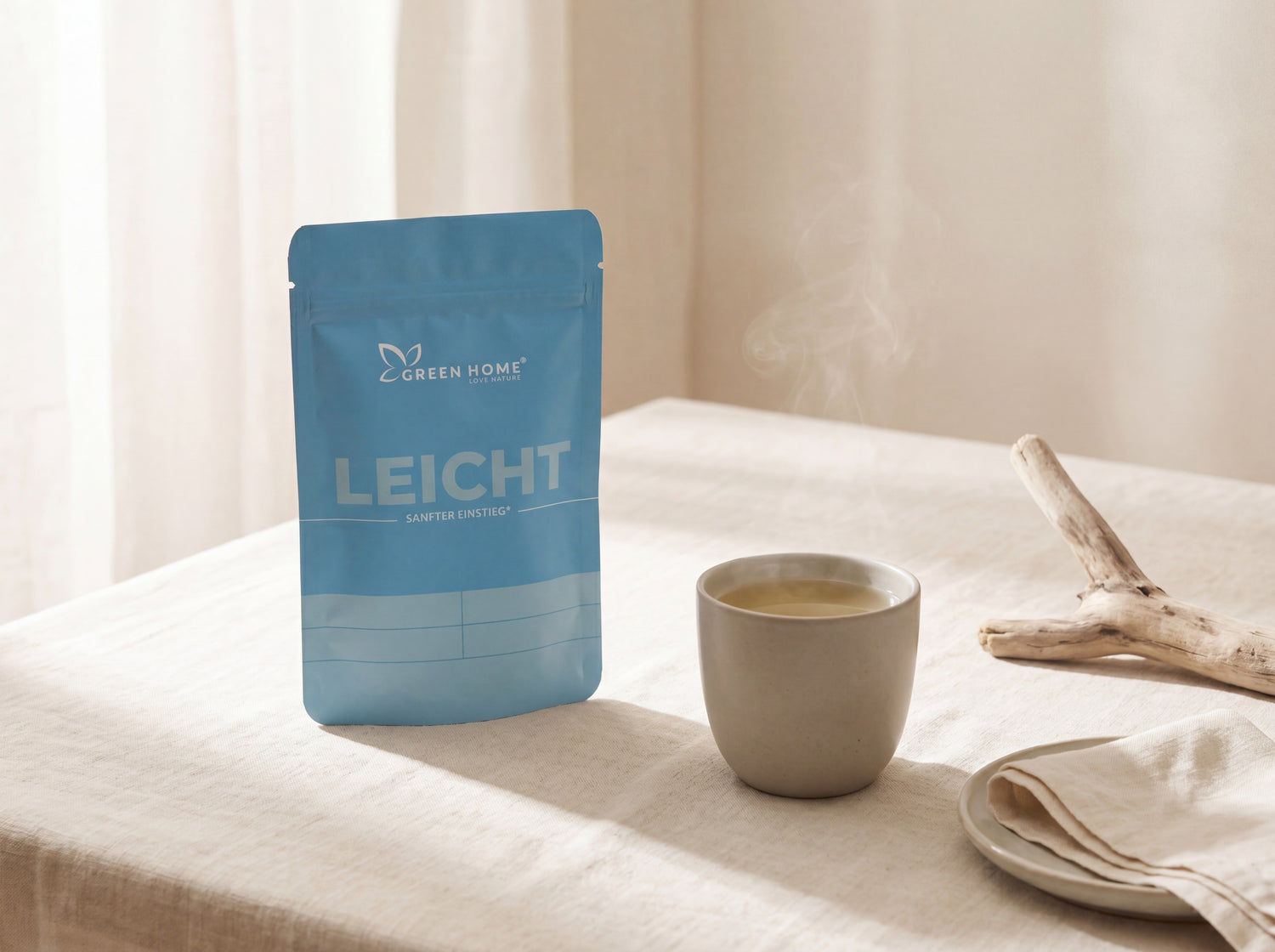 Green Home Leicht Ritual Set mit Tee und Treibholz – ein sanftes Ritual