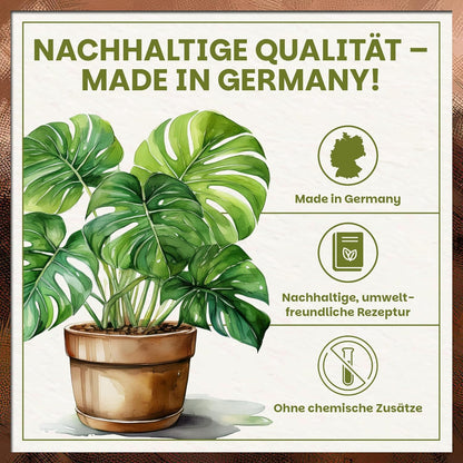 Infografik zu nachhaltiger Qualität – Made in Germany, umweltfreundliche Rezeptur und ohne chemische Zusätze.