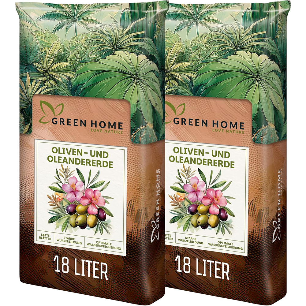 Zwei Säcke Green Home Oliven- und Oleandererde mit je 18 Liter Inhalt als Set