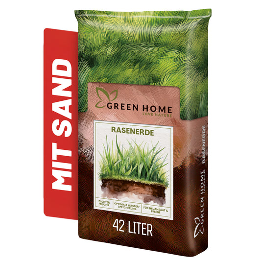 Green Home Rasenerde im 42-Liter-Sack mit Hinweis „mit Sand“ für Neuanlage und Rasenpflege