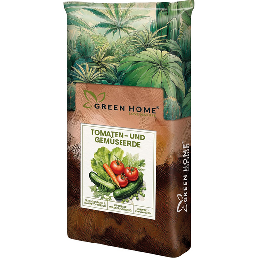 Green Home Tomaten- und Gemüseerde 18 Liter – hochwertige Spezialerde für Tomaten, Gemüse und Starkzehrer
