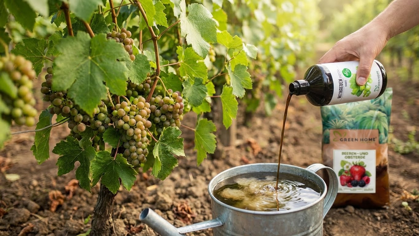 Kaliumreicher Bio-Dünger für Weinreben – Anwendung direkt im Weinberg