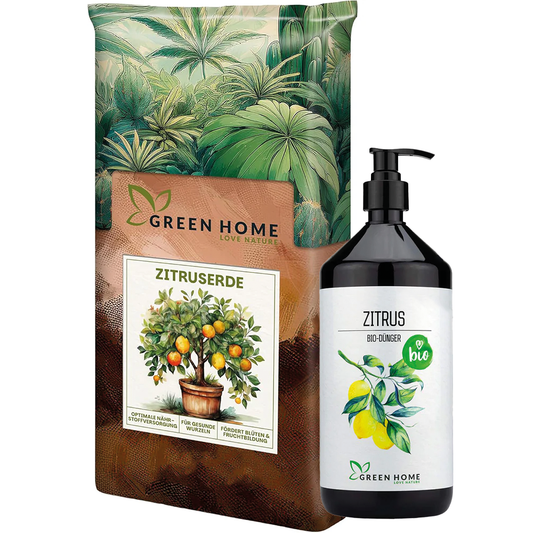 Green Home Zitrus Bundle bestehend aus Zitruserde und Bio-Dünger für Zitronen-, Orangen- und andere mediterrane Pflanzen