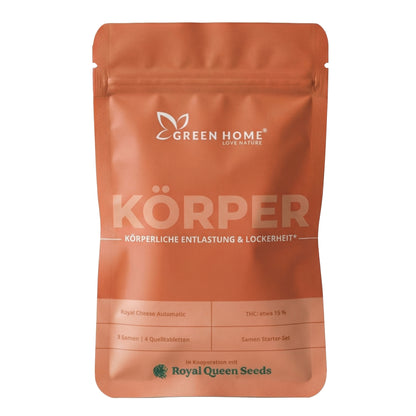 KÖRPER Cannabis Starter Set – Royal Cheese Automatic Indica Autoflowering Samen Green Home