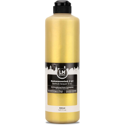 LM Kreativ Badewannenlack 3 in 1 2K in Gold mit 500 ml in Kunststoffflasche
