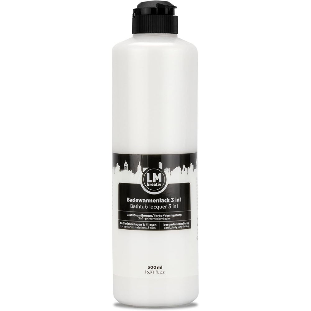LM Kreativ Badewannenlack 3 in 1 2K in Weiss mit 500 ml in Kunststoffflasche