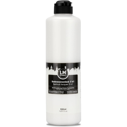 LM Kreativ Badewannenlack 3 in 1 2K in Weiss mit 500 ml in Kunststoffflasche