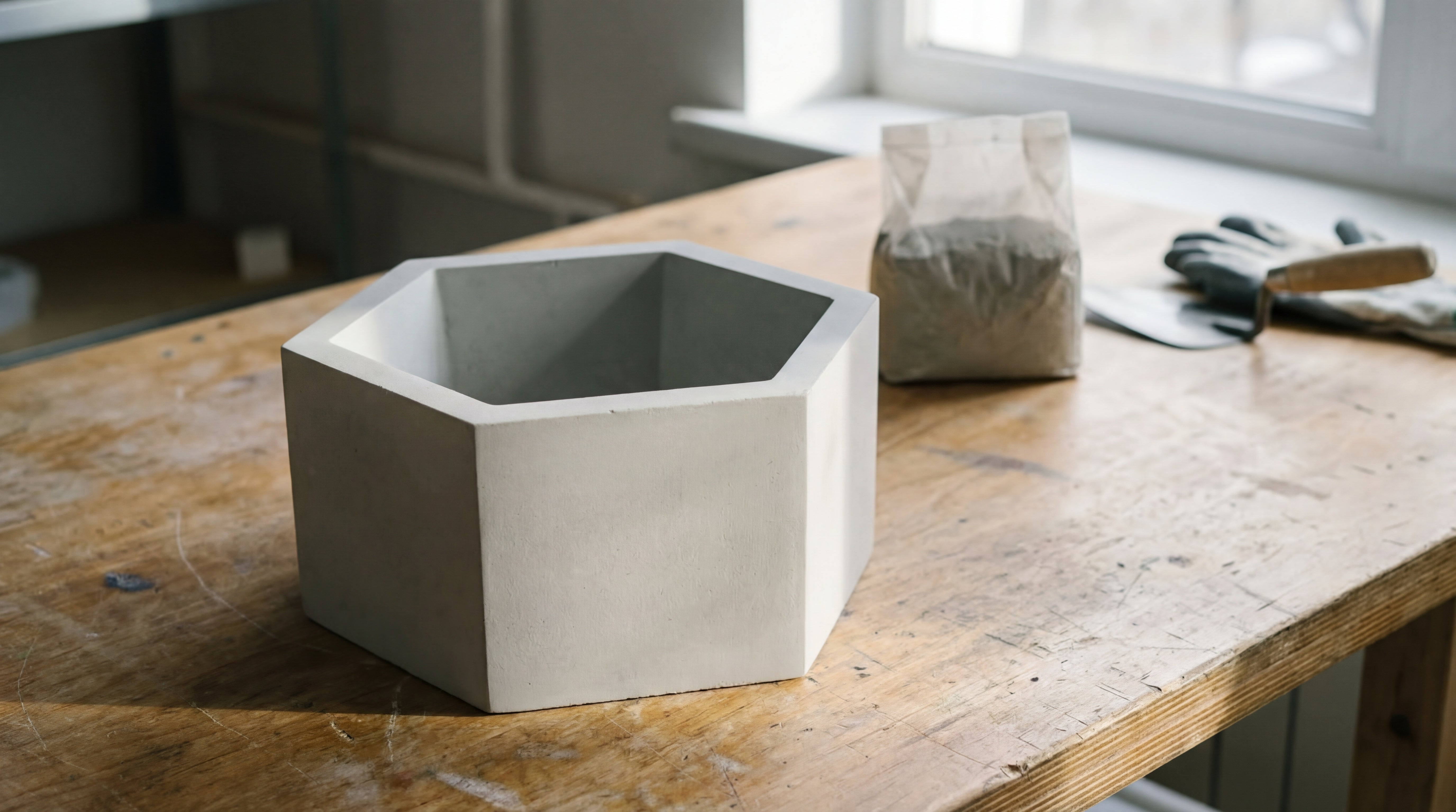 Fertig gegossenes Betonobjekt nach dem Entformen aus der Silikonform von LM Kreativ