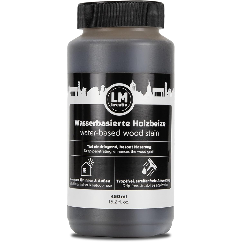 LM Kreativ Holzbeize 450 ml – Alterungsbeize – wasserbasierte Holzbeize für Innen & Außen