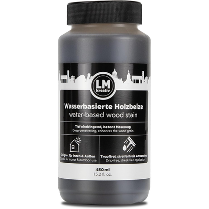 LM Kreativ Holzbeize 450 ml – Alterungsbeize – wasserbasierte Holzbeize für Innen & Außen