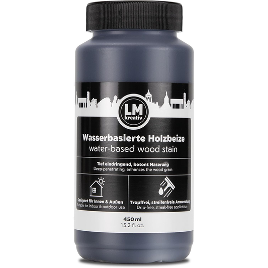 LM Kreativ Holzbeize 450 ml – Eiche Dunkel – wasserbasierte Holzbeize für Innen & Außen