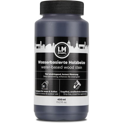 LM Kreativ Holzbeize 450 ml – Eiche Rustikal – wasserbasierte Holzbeize für Innen & Außen