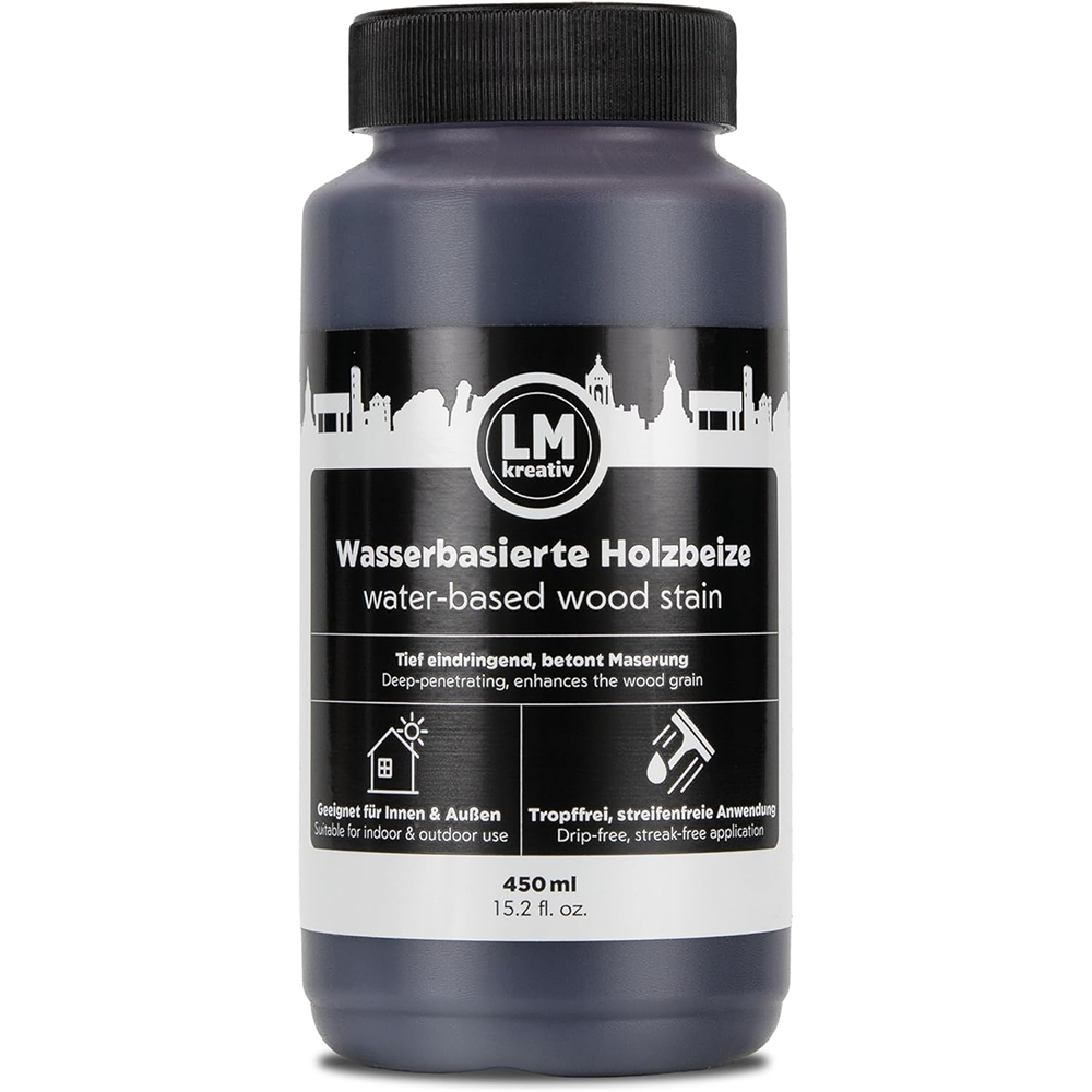 LM Kreativ Holzbeize 450 ml – Mahagoni – wasserbasierte Holzbeize für Innen & Außen