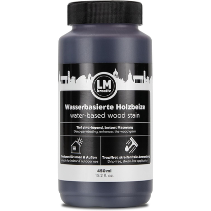 LM Kreativ Holzbeize 450 ml – Mahagoni – wasserbasierte Holzbeize für Innen & Außen