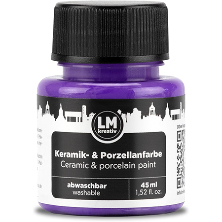 Freigestelltes 45 ml Glas LM Kreativ Keramik- und Porzellanfarbe in Lila, abwaschbare Farbe auf Wasserbasis zum Bemalen von Keramik, Glas und Porzellan
