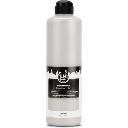LM Kreativ Möbelfarbe 500 ml in Hellgrau mit professionellem Finish und hoher Ergiebigkeit.