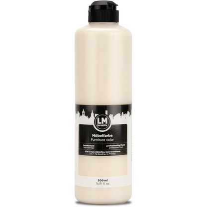 LM Kreativ Möbelfarbe 500 ml in Sandstein für eine hochdeckende und langlebige Möbelbeschichtung.