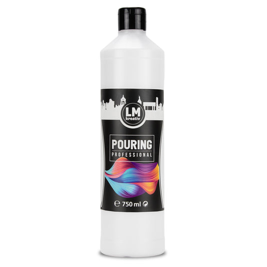 LM Kreativ Pouring Professional 750 ml Flasche freigestellt vor weißem Hintergrund